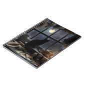 Mystic Cat Moonlit Window Notebook Notizblock (Linke Seite)
