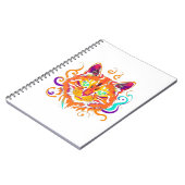 Mystic Cat – Neonfarbene Katze Notizblock (Linke Seite)