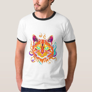 Mystic Cat – Neonfarbene Katze T-Shirt