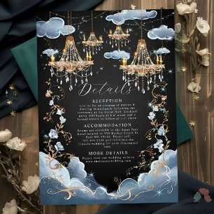 Mystic Clouds Opulent Chandelier Wedding Begleitkarte