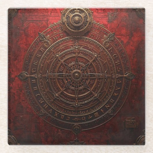 Mystic Compass Rose Glasuntersetzer (Vorderseite)