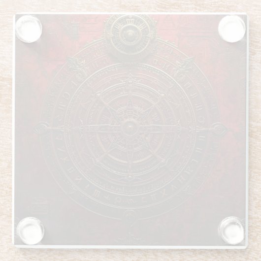 Mystic Compass Rose Glasuntersetzer (Rückseite)