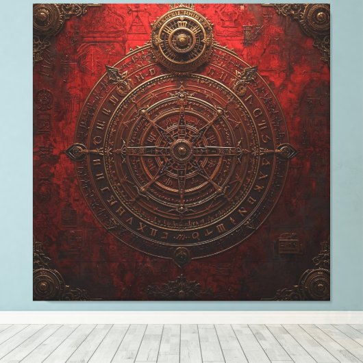 Mystic Compass Rose Leinwanddruck (Insitu (Holzboden))