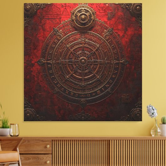 Mystic Compass Rose Leinwanddruck (Insitu (Wohnzimmer))