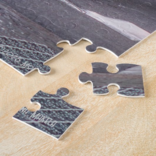 Mystic, Connecticut in Dusk am Erntedank Eve Puzzle (Seite)