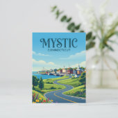 Mystic Connecticut Postkarte (Stehend Vorderseite)