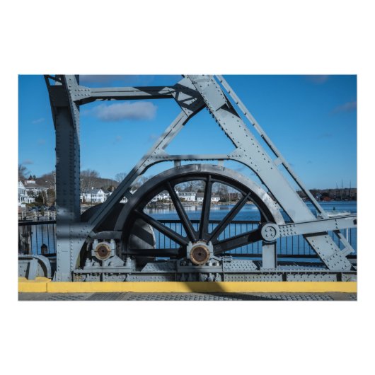 Mystic, Connecticut Zeichn Bridge Fotodruck (Vorne)