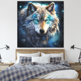 Mystic Cosmic Wolf Canvas Art Leinwanddruck