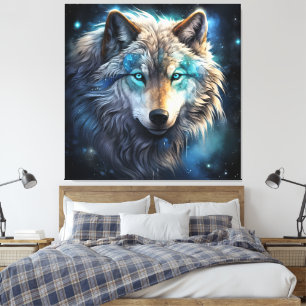 Mystic Cosmic Wolf Canvas Art Leinwanddruck