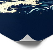 Mystic Crimson Red & White Warrior Moonlit Viking Poster (Ecke)