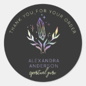 Mystic Crystals Holographic Glitzer Spirituell Runder Aufkleber (Vorderseite)