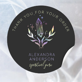 Mystic Crystals Holographic Glitzer Spirituell Runder Aufkleber