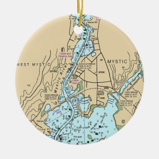 Mystic CT Chart Keramik Ornament (Vorne)