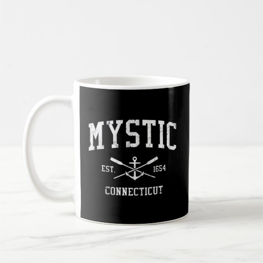 Mystic Ct Crossed Oars Boat Anchor Sports Kaffeetasse (Links)