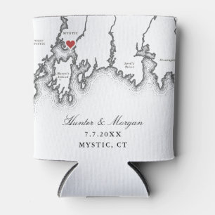 Mystic CT Map Elegante Schwarz-weiße Gastgeschenk  Dosenkühler