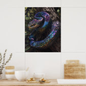 Mystic Dark Rainbow Iridescent Viper Coiled Post Poster (Küche)