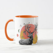Mystic Deer Collage - Boho Nature Art with Geometr Tasse (Links)