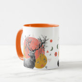 Mystic Deer Collage - Boho Nature Art with Geometr Tasse (Vorderseite Links)