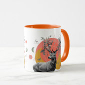 Mystic Deer Collage - Boho Nature Art with Geometr Tasse (VorderseiteRechts)
