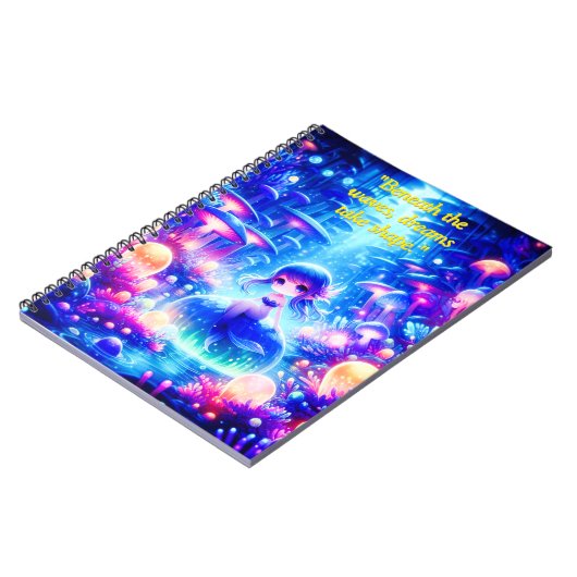 Mystic Depths - Chibi Mermaid Glow Notebook Notizblock (Linke Seite)