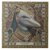 Mystic Dolphin Spirit Personalisiert Tribal Tribut Fliese (Vorderseite)
