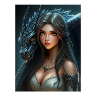 Mystic Dragon Fantasy Art Poster
