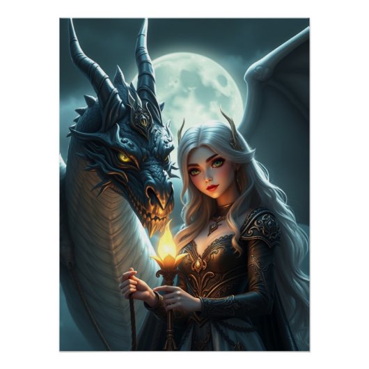 Mystic Dragon Fantasy Art Poster (Vorderseite)