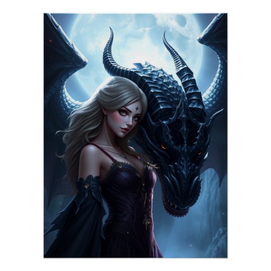 Mystic Dragon Fantasy Art Poster (Vorderseite)
