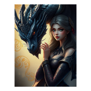Mystic Dragon Fantasy Art Poster