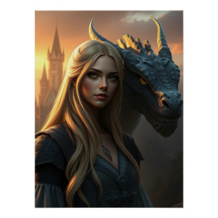 Mystic Dragon Fantasy Art Poster