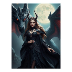 Mystic Dragon Fantasy Art Poster