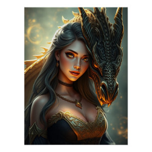 Mystic Dragon Fantasy Art Poster