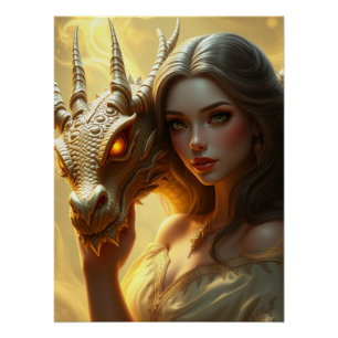 Mystic Dragon Fantasy Art Poster