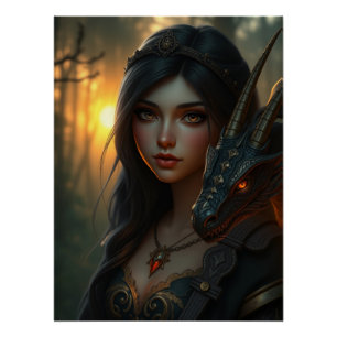 Mystic Dragon Fantasy Art Poster
