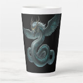 Mystic Dragon Mug – Blue & Green Fantasy Milchtasse (Vorderseite)