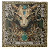 Mystic Dragon Spirit Altarpiece Personalisiert Fliese (Vorderseite)