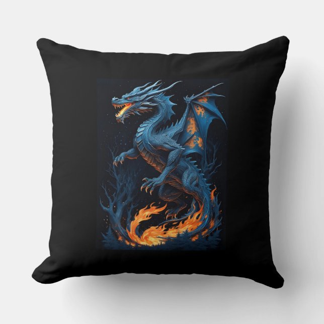 Mystic Dragon Throw Kissen (Vorderseite)