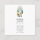 Mystic Dreamcatcher Spirituelle Metaphysische Yoga Quadratische Visitenkarte (Rückseite)