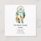 Mystic Dreamcatcher Spirituelle Metaphysische Yoga Quadratische Visitenkarte (Vorderseite)