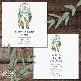 Mystic Dreamcatcher Spirituelle Metaphysische Yoga Quadratische Visitenkarte