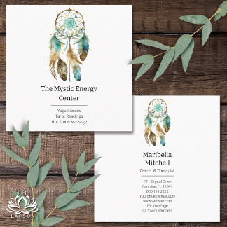 Mystic Dreamcatcher Spirituelle Metaphysische Yoga Quadratische Visitenkarte