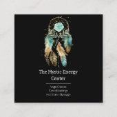 Mystic Dreamcatcher Spirituelle Metaphysische Yoga Quadratische Visitenkarte (Vorderseite)
