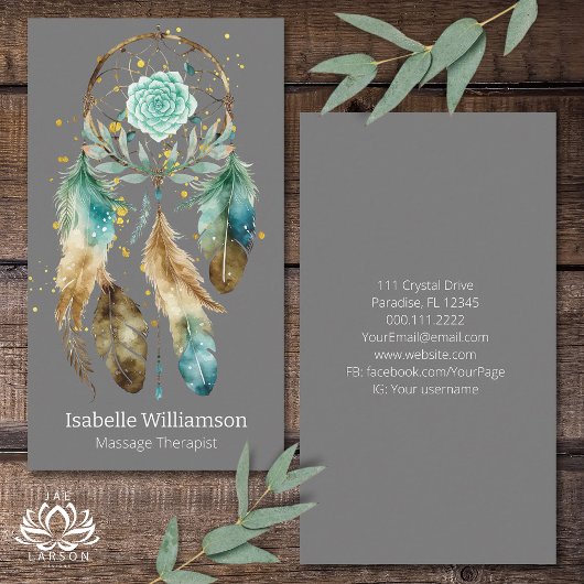 Mystic Dreamcatcher Spirituelle Metaphysische Yoga Visitenkarte