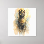 Mystic Egyptian Cat Ancient Inspired Artistic Leinwanddruck (Vorderseite)