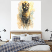 Mystic Egyptian Cat Ancient Inspired Artistic Leinwanddruck (Insitu (Schlafzimmer))