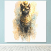 Mystic Egyptian Cat Ancient Inspired Artistic Leinwanddruck (Insitu (Holzboden))