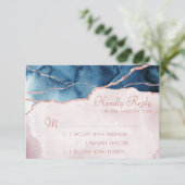 Mystic Elegance | Aquamarin Blue Mauve Blush Pink  RSVP Karte (Stehend Vorderseite)