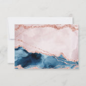 Mystic Elegance | Aquamarin Blue Pink Agate Entree RSVP Karte (Rückseite)
