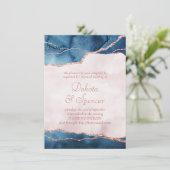 Mystic Elegance | Aquamarine Hochzeit von Blaurosa Einladung (Stehend Vorderseite)