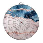 Mystic Elegance | Aquamarines Blau und Rose Gold A Dartscheibe (vorne)